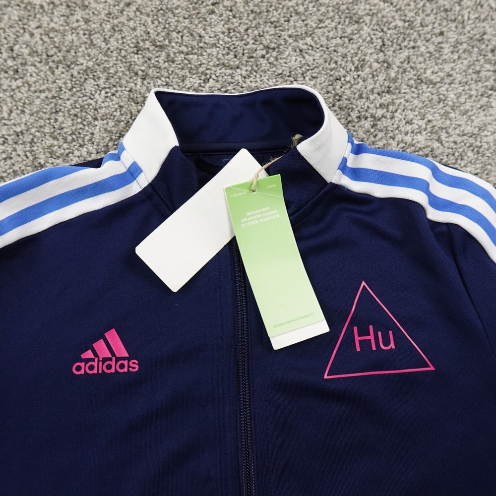 NEW Adidas Jacket Womens S Blue Pharrell Williams Human Race Aeroready Zip TracK